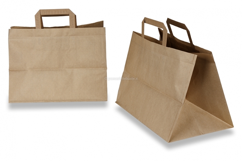 Borsa Carta Marrone con Manici Base 36cm