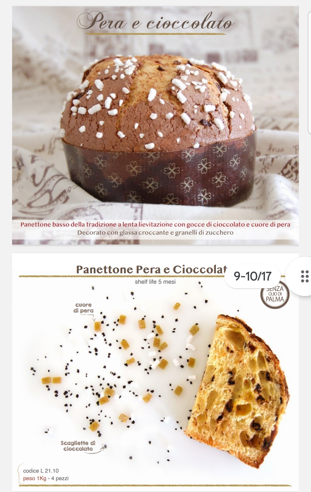 Panettone Pera e Cioccolato 1kg