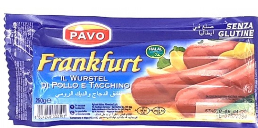 Wurstel Pollo Tacc 250gr 15cf 1ct