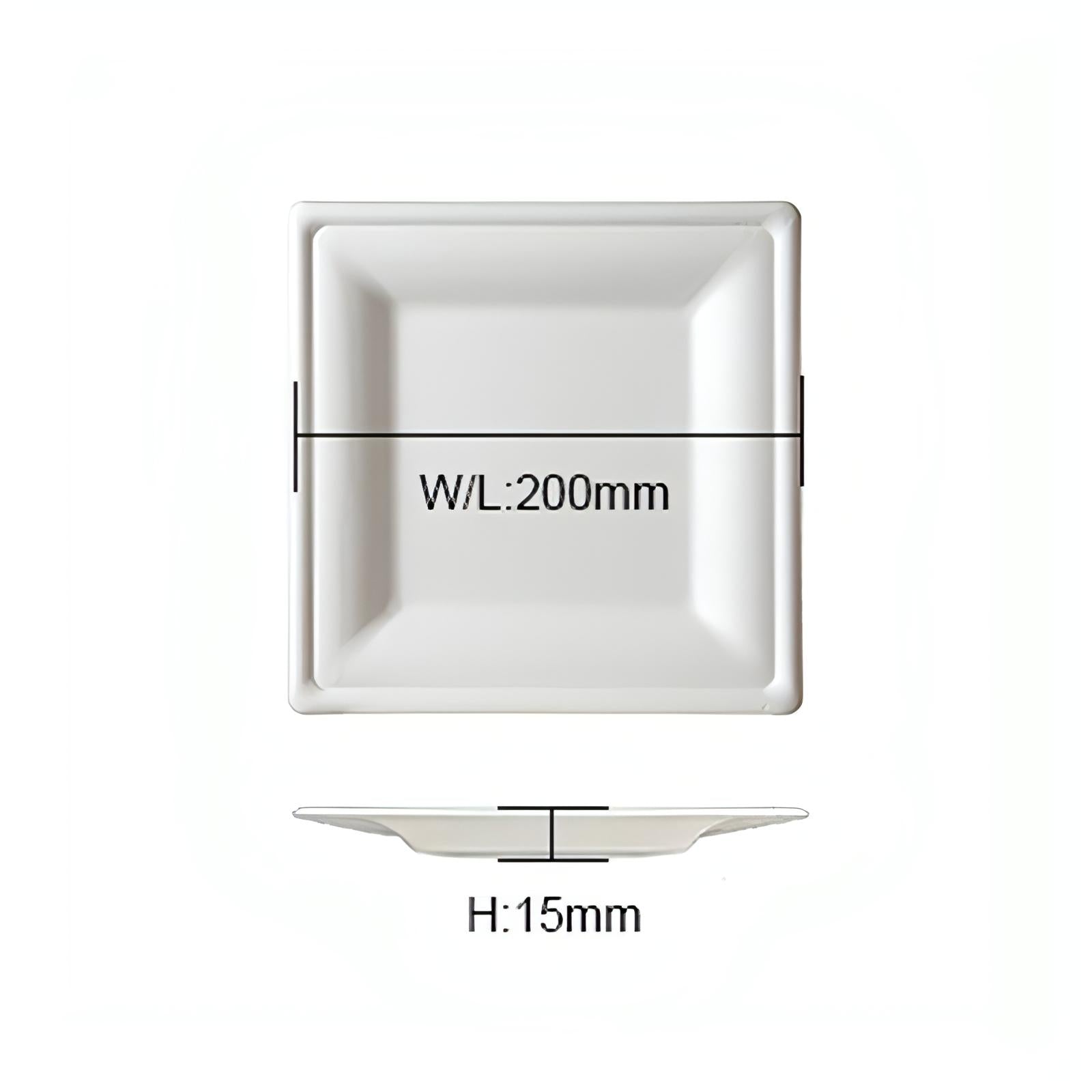 Piatto Quadrato BIO 50pz 20x20