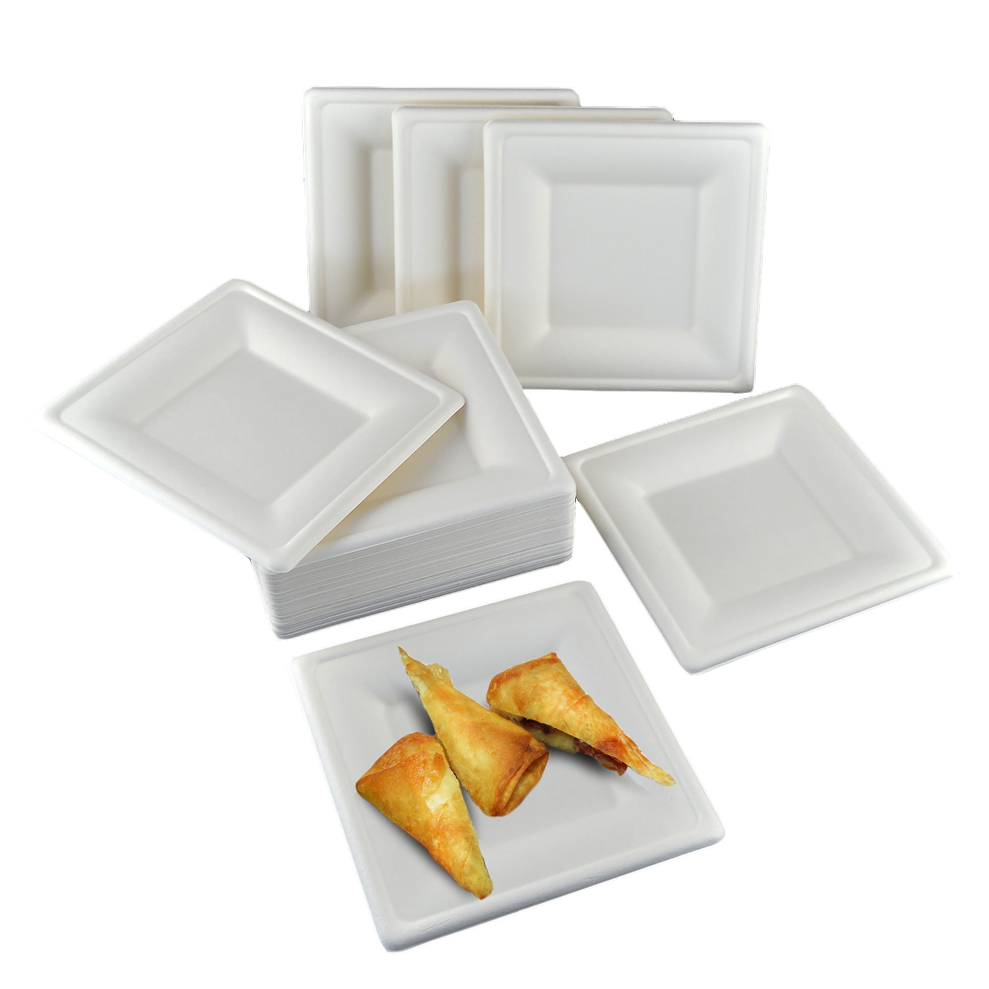 Piatto Plast. Quad. Bia. 18x18 Coperc. 150pz